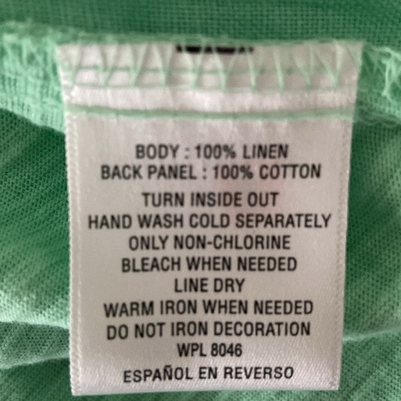 JM Collection Women’s Pastel Mint 100% Linen Button Down Shirt Size 10 - Picture 6 of 7